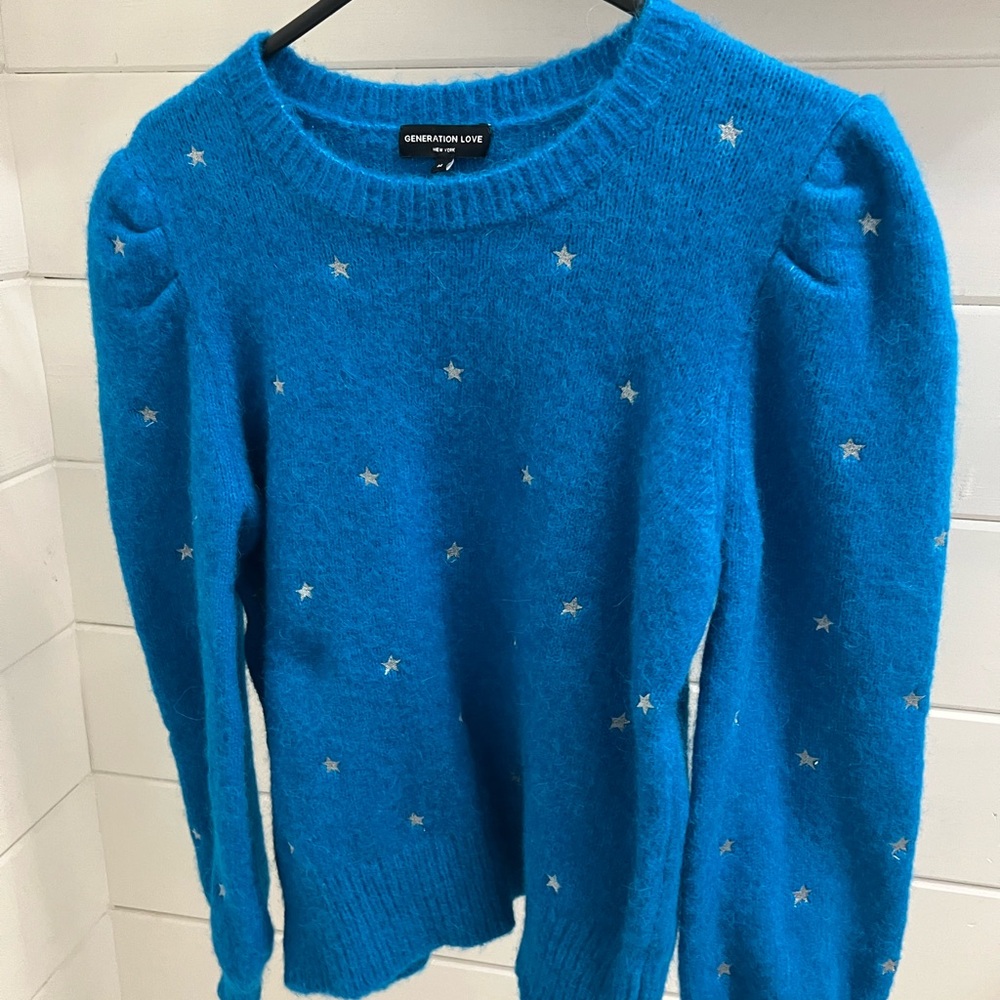 Generation Love Vibrant Blue Starry Sweater
